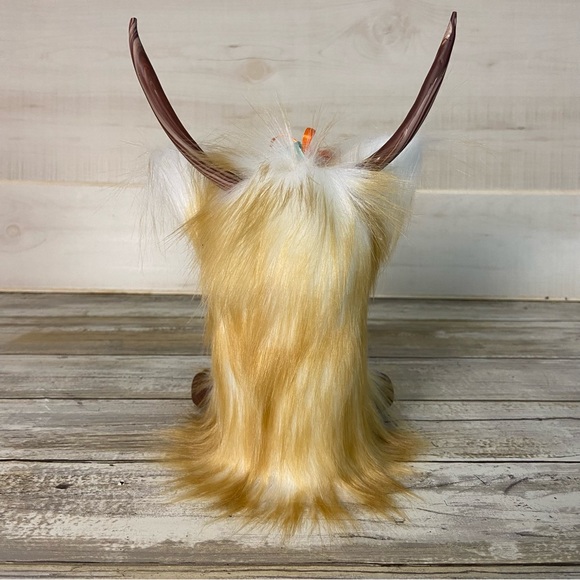 Highland Cow Gnome Faux Fur Handmade Bow Flower Coo Tiered Tray Decor Farmhouse - Picture 3 of 10